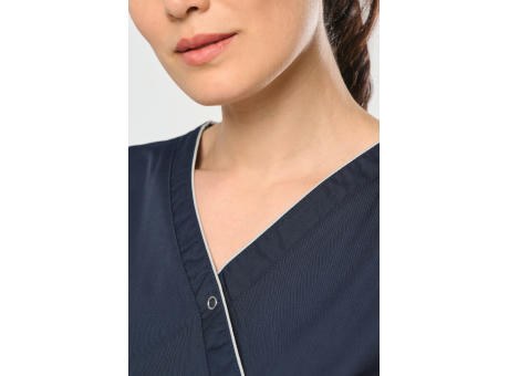 Blusa polialgodón con botones a presión mujer