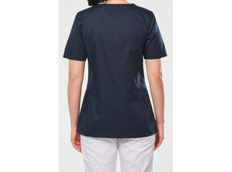 Blusa polialgodón con botones a presión mujer