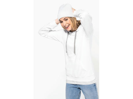 Sudadera capucha contrastada mujer