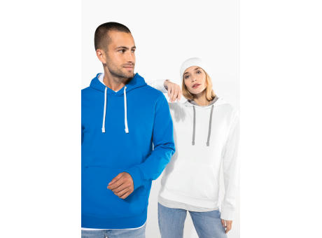 Sudadera capucha contrastada mujer