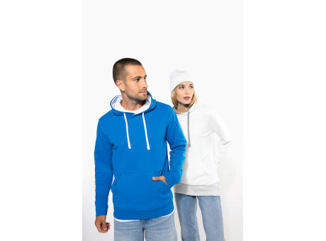 Sudadera capucha contrastada mujer