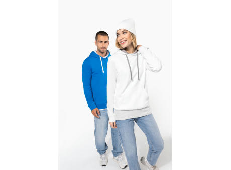 Sudadera capucha contrastada mujer