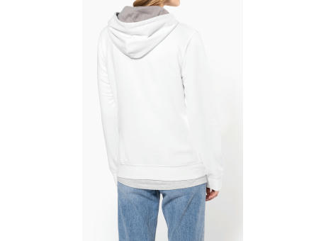 Sudadera capucha contrastada mujer