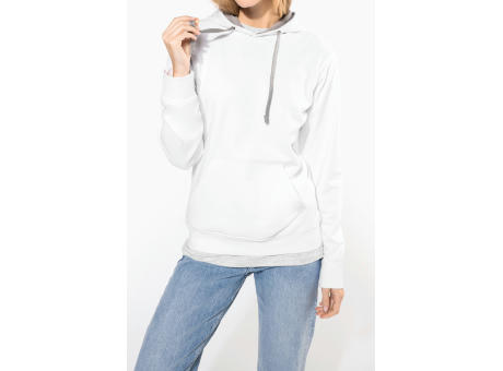 Sudadera capucha contrastada mujer