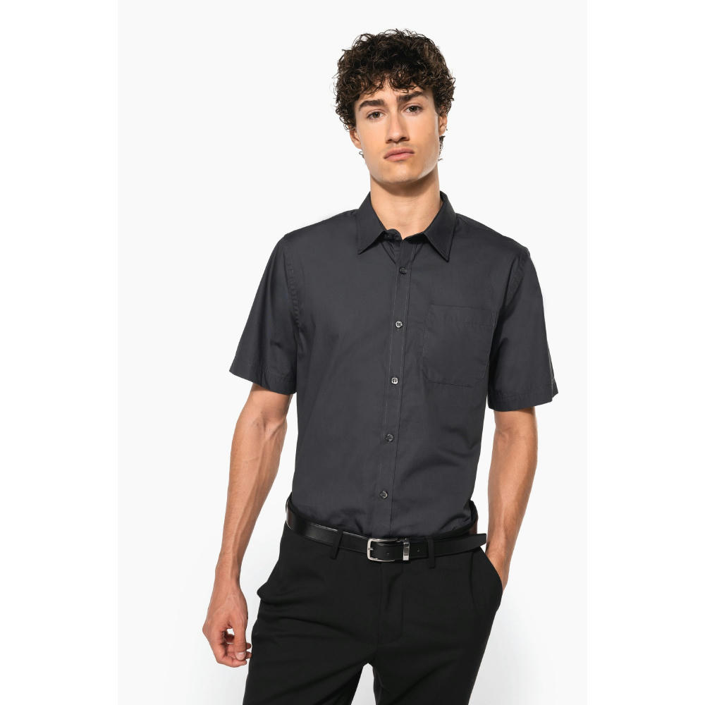 Camisa popelina manga corta hombre