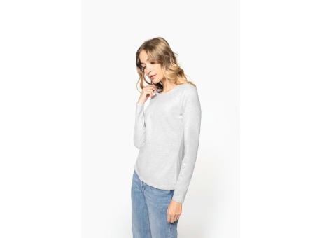 Camiseta manga larga y cuello redondo mujer