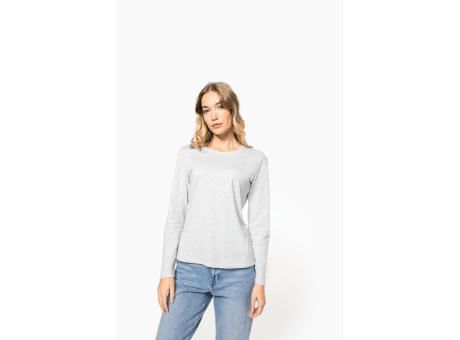 Camiseta manga larga y cuello redondo mujer