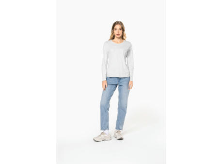 Camiseta manga larga y cuello redondo mujer