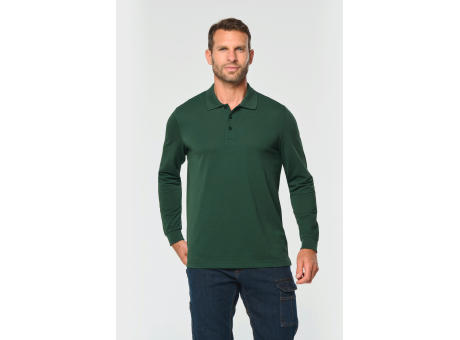 Polo Antibacteriano manga larga hombre