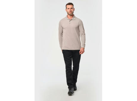 Polo Antibacteriano manga larga hombre