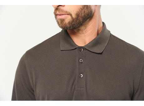 Polo Antibacteriano manga larga hombre