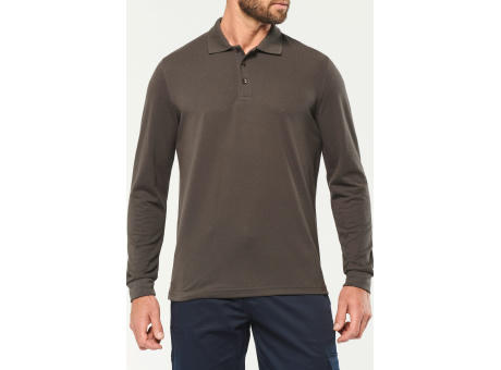 Polo Antibacteriano manga larga hombre