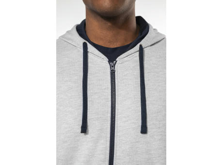 Sudadera capucha y cremallera contrastada