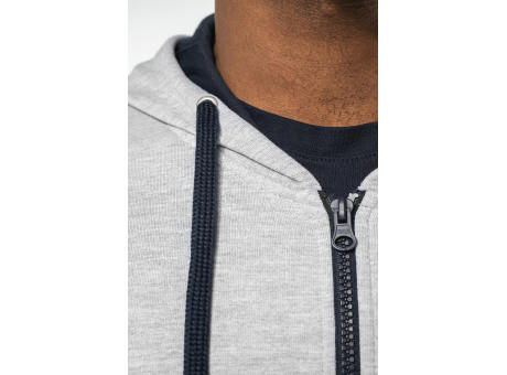 Sudadera capucha y cremallera contrastada