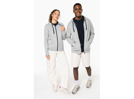 Sudadera capucha y cremallera contrastada