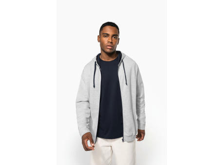 Sudadera capucha y cremallera contrastada
