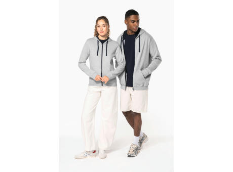 Sudadera capucha y cremallera contrastada