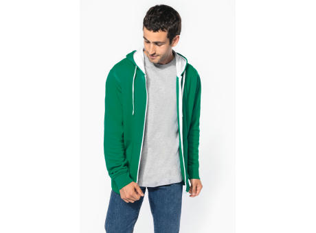 Sudadera capucha y cremallera contrastada