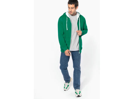 Sudadera capucha y cremallera contrastada