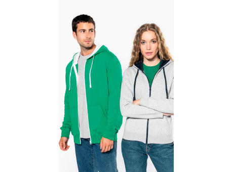 Sudadera capucha y cremallera contrastada