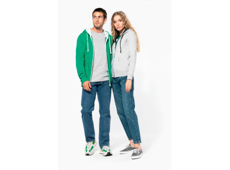 Sudadera capucha y cremallera contrastada