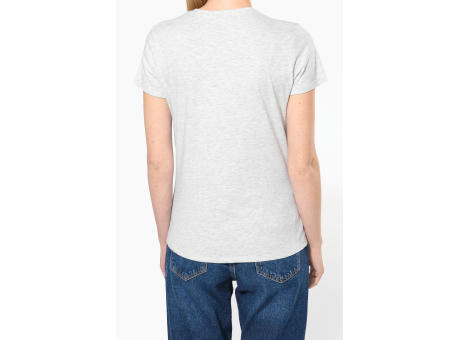 Camiseta de manga cota y cuello de pico mujer
