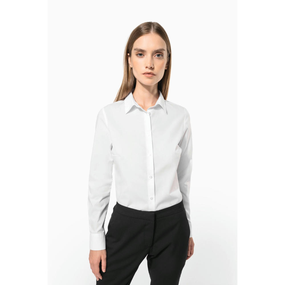 Camisa popelina de polialgodón de fácil cuidado para mujer
