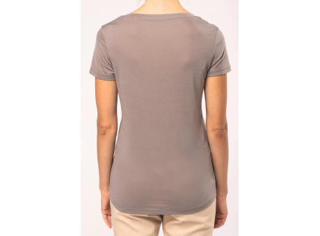Camiseta lyocell Tencel™ cuello de pico manga corta