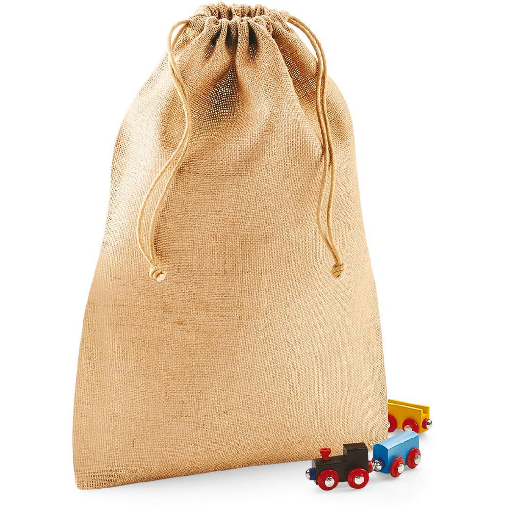 Bolsa de yute con cordones 