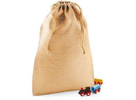 Bolsa de yute con cordones 