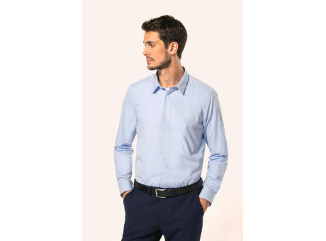 Camisa popelina manga larga hombre
