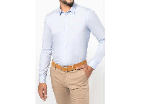 Camisa popelina manga larga hombre