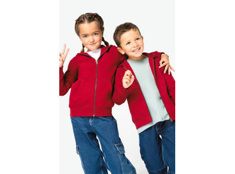 Sudadera ecorresponsable con capucha y cremallera infantil  