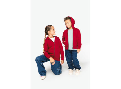 Sudadera ecorresponsable con capucha y cremallera infantil  