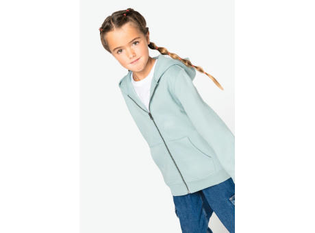Sudadera ecorresponsable con capucha y cremallera infantil  