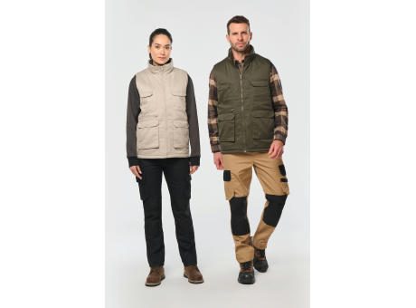 Chaleco polialgodón multibolsillos acolchado - Unisex