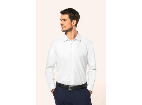 Camisa Oxford Pinpoint manga larga hombre