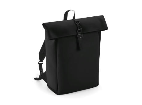 Mochila de poliuretano mate con solapa enrollable