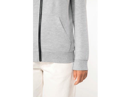 Sudadera capucha y cremallera contrastada mujer