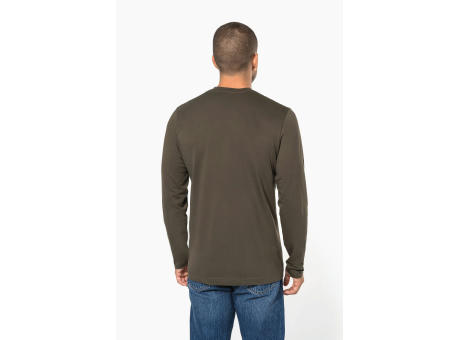 Camiseta manga larga y cuello de pico hombre