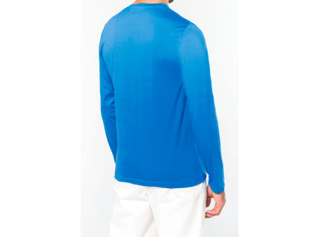 Camiseta manga larga y cuello de pico hombre