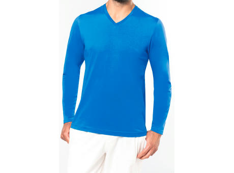 Camiseta manga larga y cuello de pico hombre