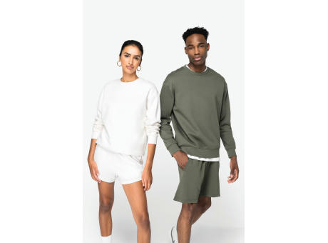 Sudadera ecorresponsable cuello redondo y hombros caídos felpa perchada unisex