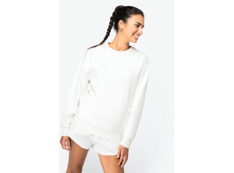 Sudadera ecorresponsable cuello redondo y hombros caídos felpa perchada unisex