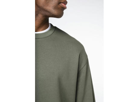 Sudadera ecorresponsable cuello redondo y hombros caídos felpa perchada unisex