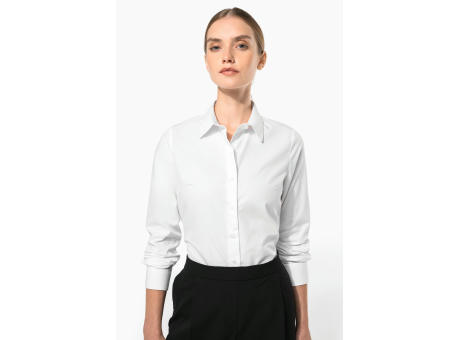 Camisa popelina manga larga mujer