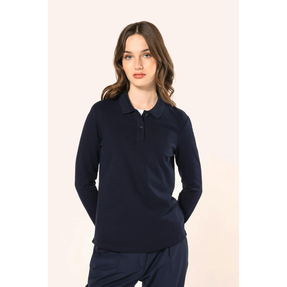 Polo Supima® manga larga mujer