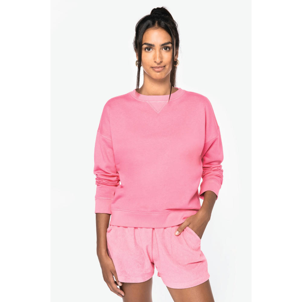 Sudadera ecorresponsable hombros caídos mujer