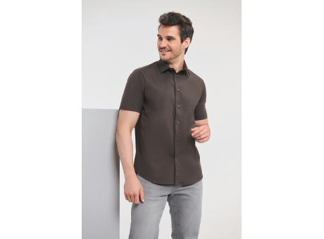 Camisa ajustada manga corta hombre