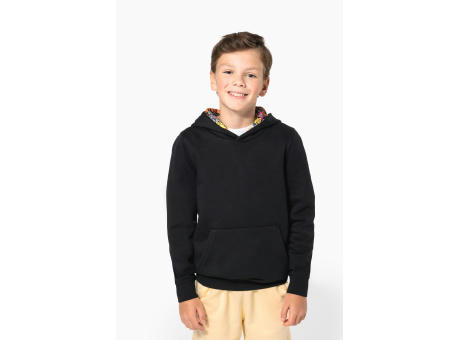 Sudadera con capucha de forro contrastado infantil